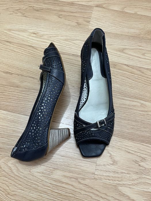 Buty na obcasie ażurowe czólenka damskie 39
