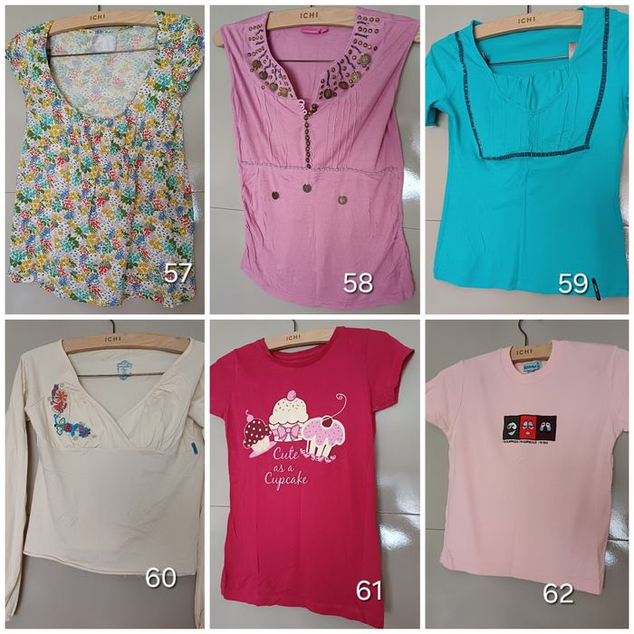 Blusas e tops tamanho S/M.
Roupa de senhora. 
Em bom estado.