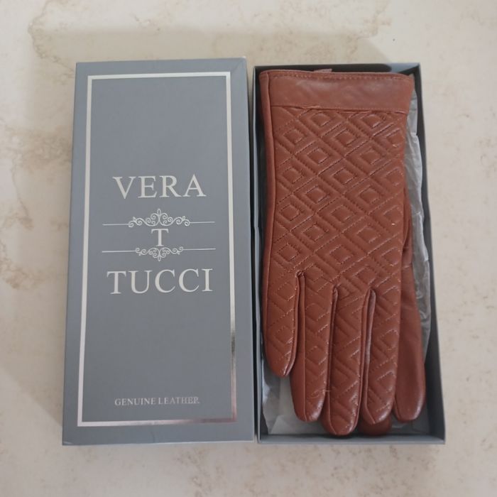 Rękawiczki VERA TUCCI nowe skórzane L/ XL