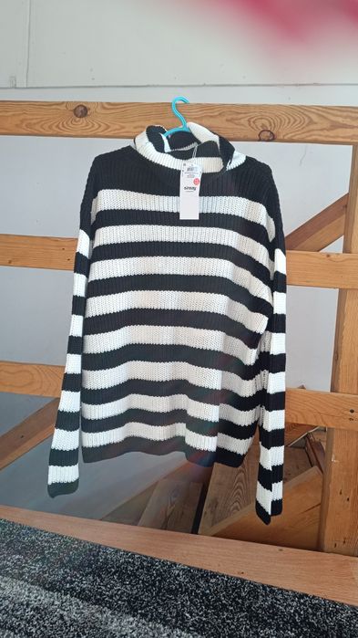 Sweter w paski golf Sinsay M oversize