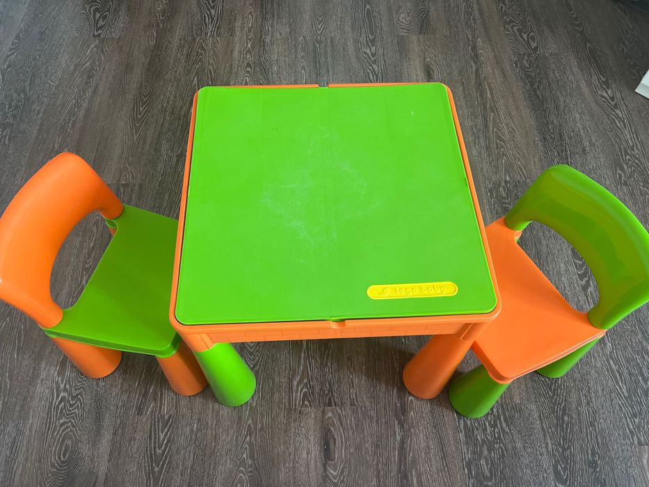 Дитячий стіл та 2 стільчики Tega Mamut orange-green