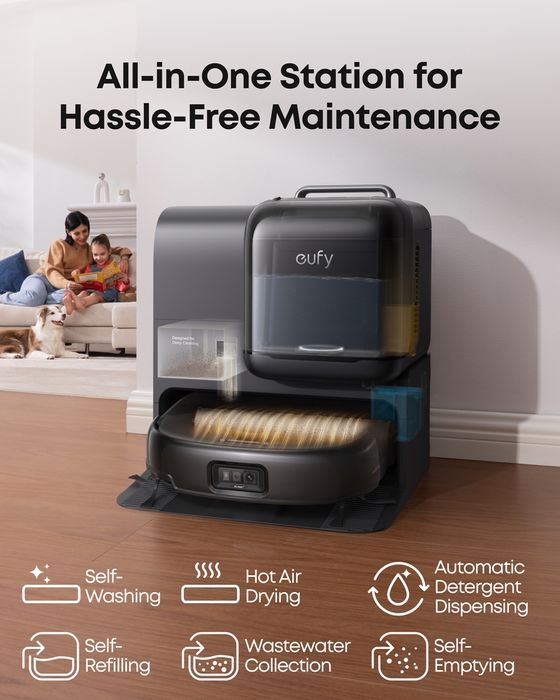 Робот-пилосос з вологим прибиранням Eufy Omni E28 Black