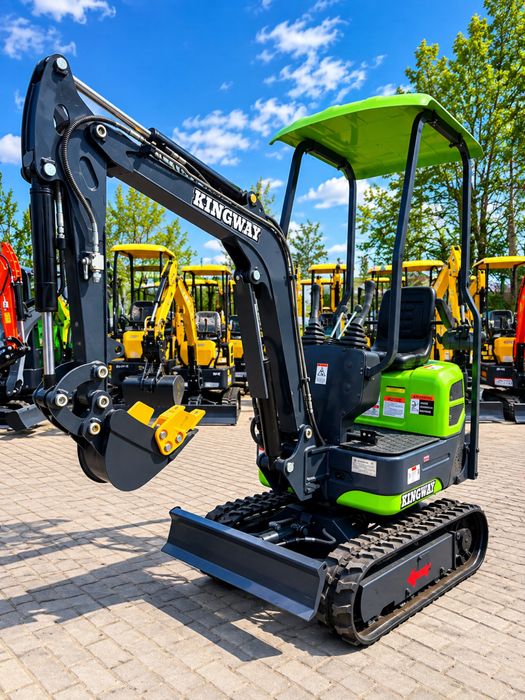 NOWA MINIKoparka KINGWAY Marc XN10 PRO 1000kg Ramię Skr GŁĘBOKOŚĆ 2m 3 Łyżki CHŁODNICA