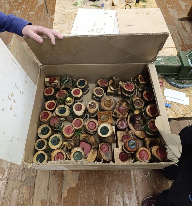 Свічки з дерева і натурального воску