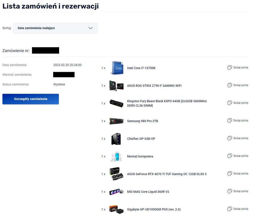 Asus RTX 4070 Ti TUF Gaming OC (albo zamiana za PS5 PRO)