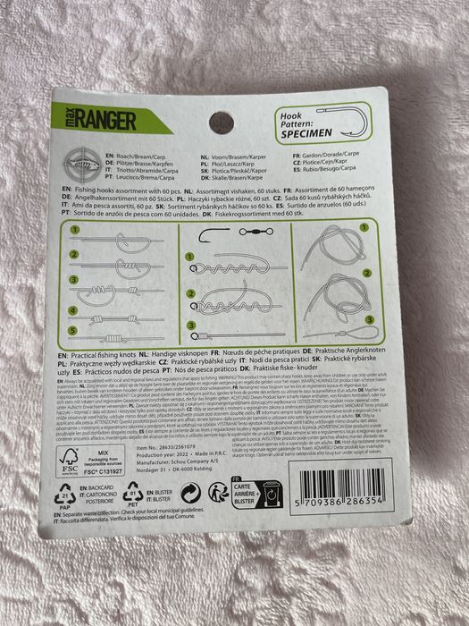 Haczyki rybackie różne 60szt