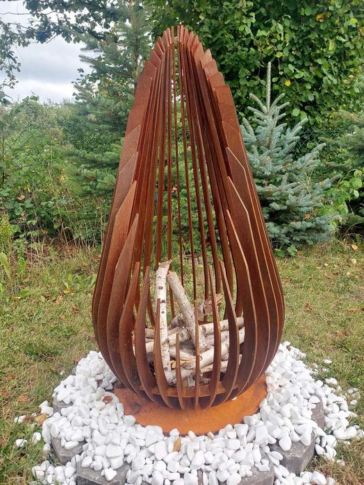DUŻE palenisko ogrodowe „KROPLA” blacha CORTEN, ognisko dekoracja HIT