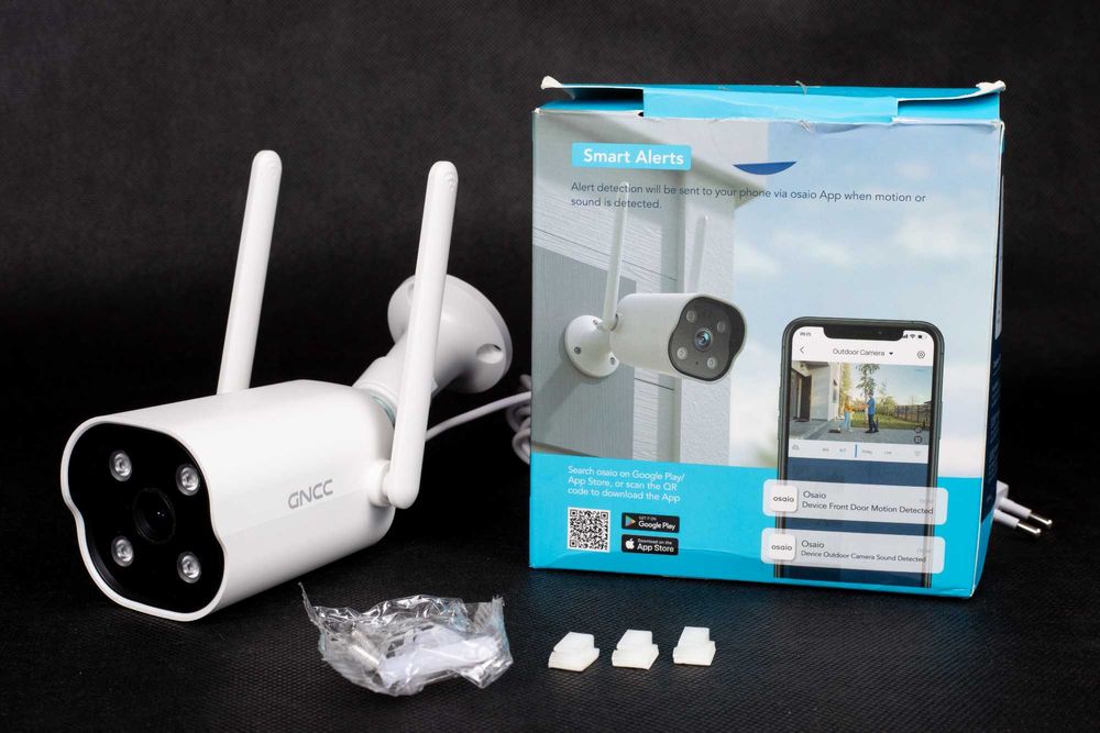 Kamera WiFi zewnętrzna bezprzewodowa GNCC GT1 PRO z dźwiękiem / alerty