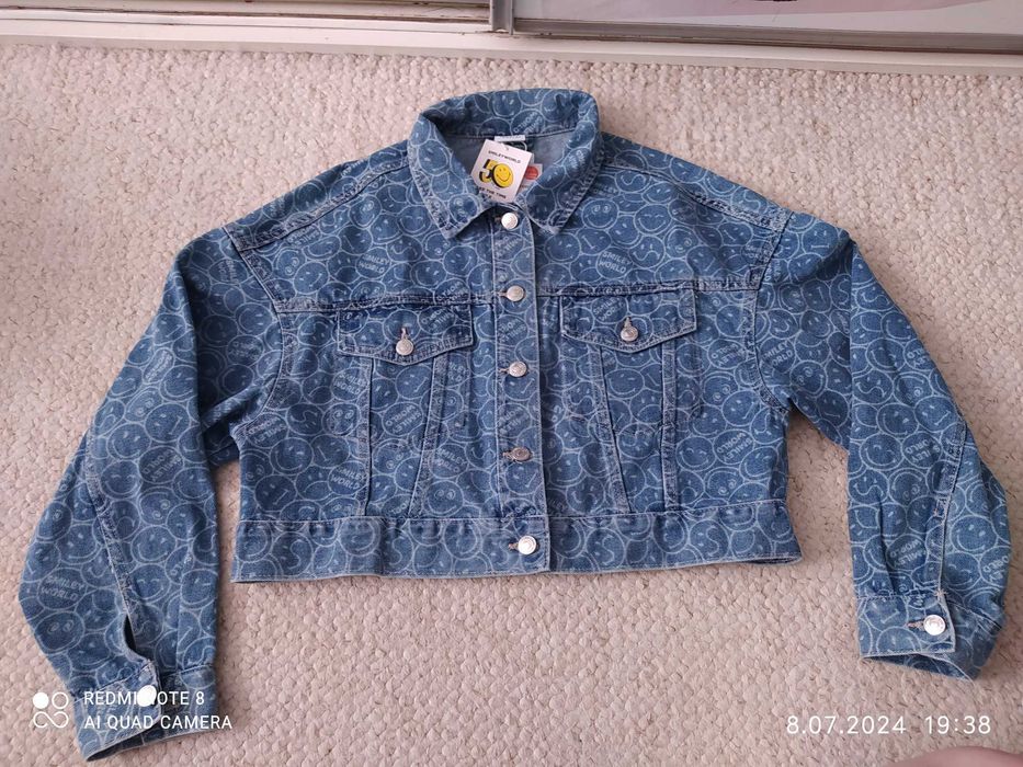 Kurtka jeansowa katana Sinsay nowa 36 38 Smile nowa guziki jeans