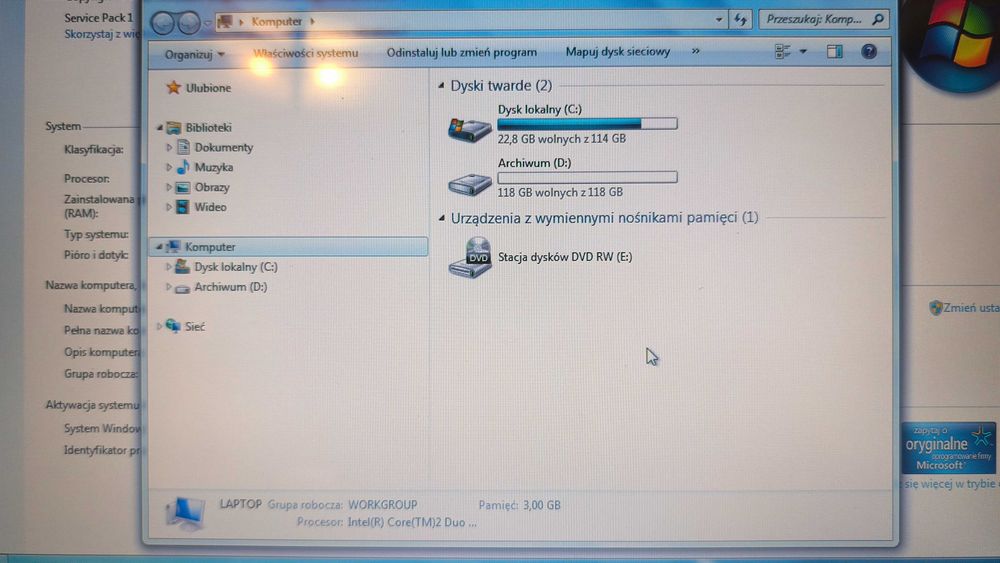 Hp Pavilion DV6700 Notebook PC + torba, pilot, zasilacz stan b.dobry