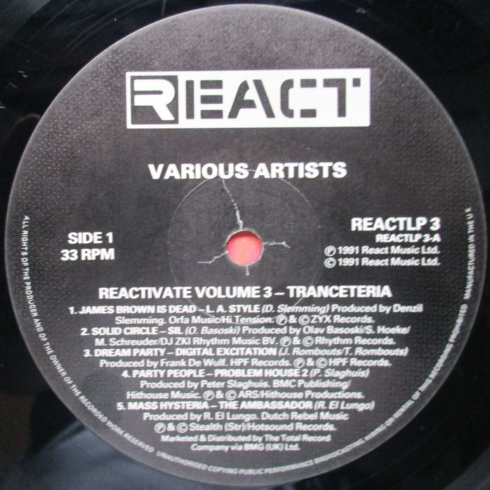 Reactivate Volume 3 - - - - - Tranceteria - - - - - LP
