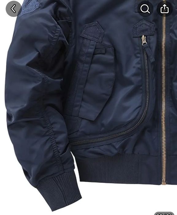 бомбер МА-1 ( темно - синій)розмір 3XL-2XL-XL-L-M, водонепроникний.