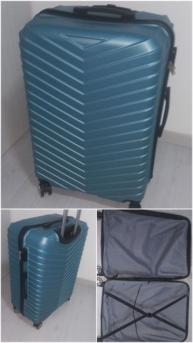 Mala de Viagem Grande Rígida – Azul Turquesa (Com Rodas)