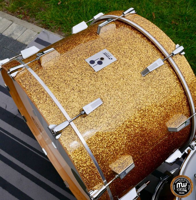 ‼️ Perkusja Sonor Phonic 22", 13", 16" Gold Sparkle Vintage ‼️