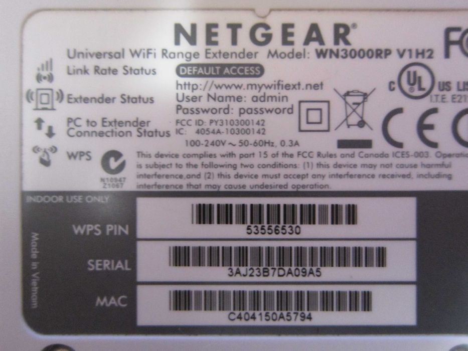Wzmacniacz sygnału Wifi Netgear WN3000RP V1H1 Extender