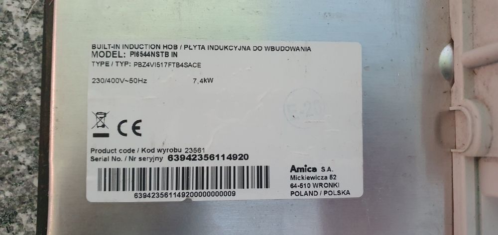 Płyta indukcyjna Amica PI6544NSTB IN