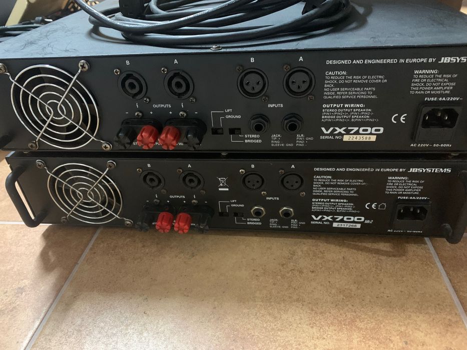Amplificadores Jbsystem vx700 e vx700mk2