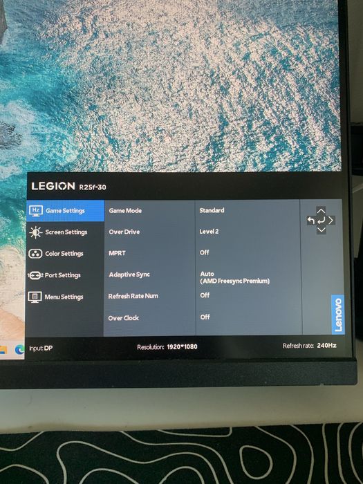 Monitor Lenovo Legion 240hz