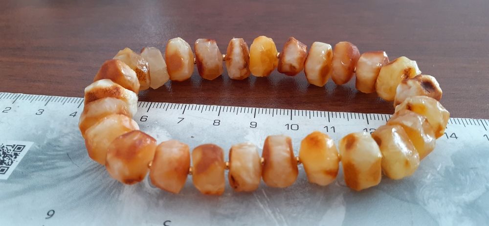 Bransoleta bursztyn naturalny mleczny