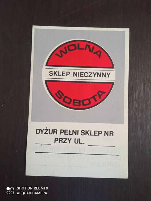 Sprzedam tabliczki sklepowe PRL