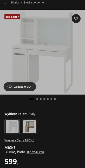 Biurko z nadstawką.