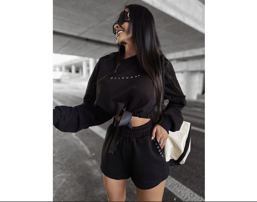 Nowy Komplet dresowy damski LAZO bluzka i spodenki olavoga