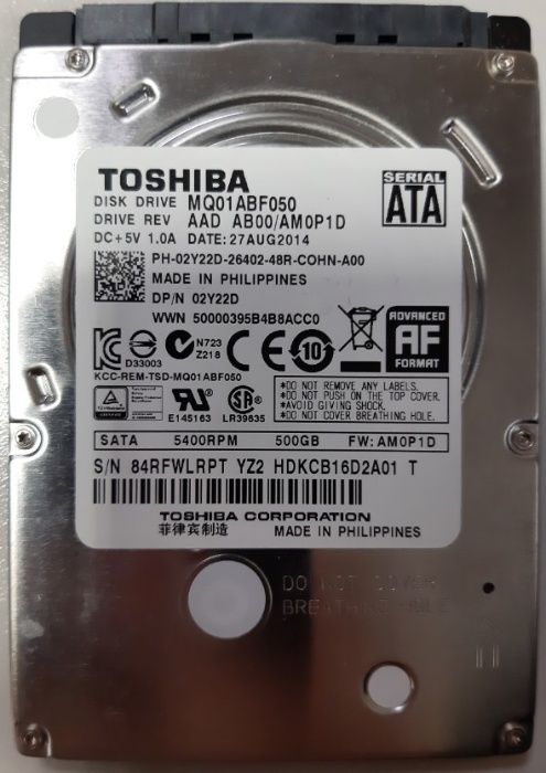 Жорсткі диски 2.5' SATA WD 500 GB