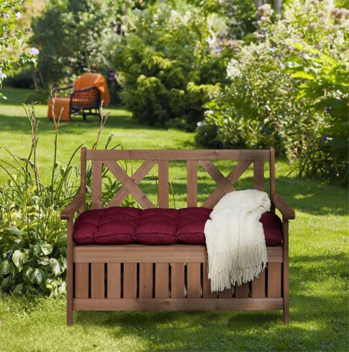 Drewniana ławka/skrzynia ogrodowa - Relaxdays