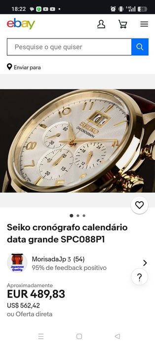 Relógio de homem Seiko SPC088P1 e bracelete a estreiar