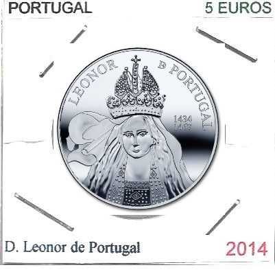 D. Leonor de Portugal - - - 5,00 € - 2014 - - - - - Moeda