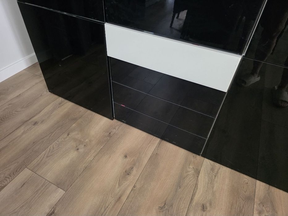 IKEA Besta fronty 9 szt połysk Selsviken Tofta + 4x rama szuflady Biała ...