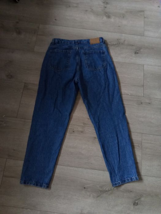 Spodnie jeansowe mom jeans L 40 Terranova granatowe high waist rise