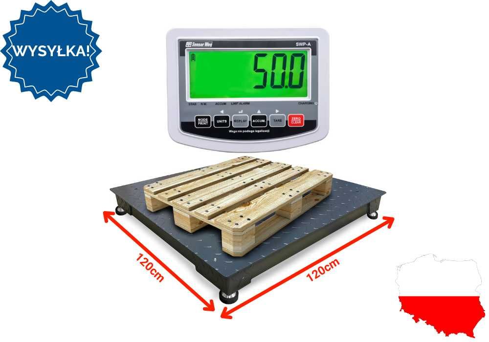Waga platformowa do 5T 1,2x1,2m 120x120cm przemysłowa do gospodarstwa