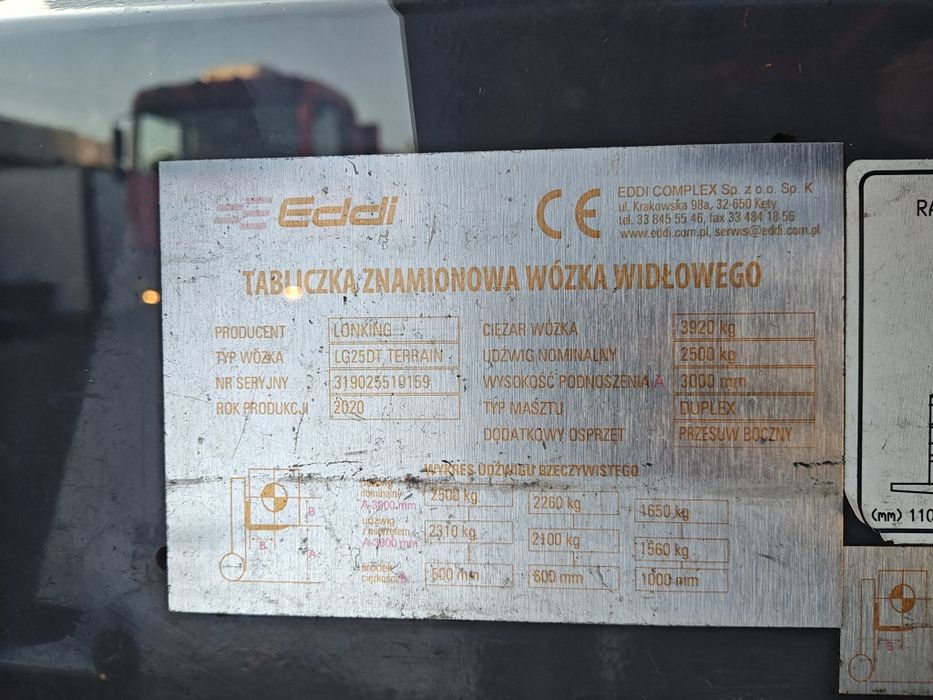 WÓZEK WIDŁOWY terenowy LONKING lG25 TERRAIN 2020r  1600mth