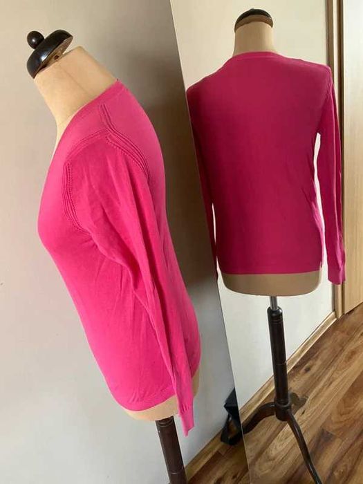 S m roz neon massimo dutti sweter lekki cienki basic jakosc 36 38