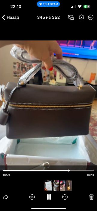 LORO PIANA Коричнева шкіряна сумка Extra Bag L27 в наявності