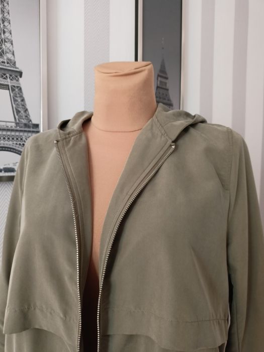 Parka kurtka M damska H&M lekka bez podszewki khaki