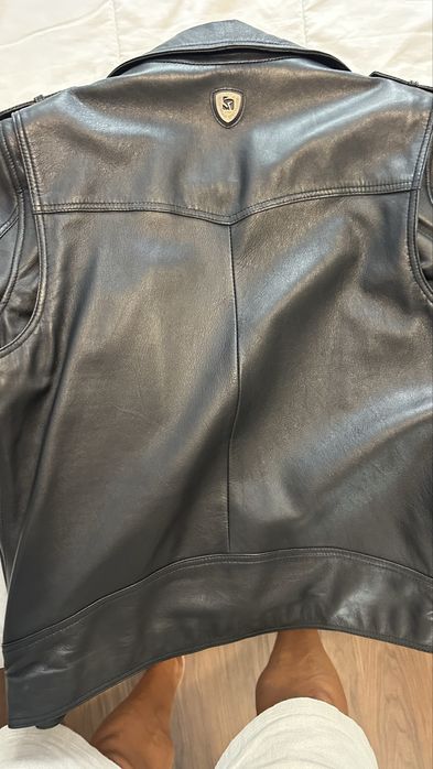 Blusao motard em pele