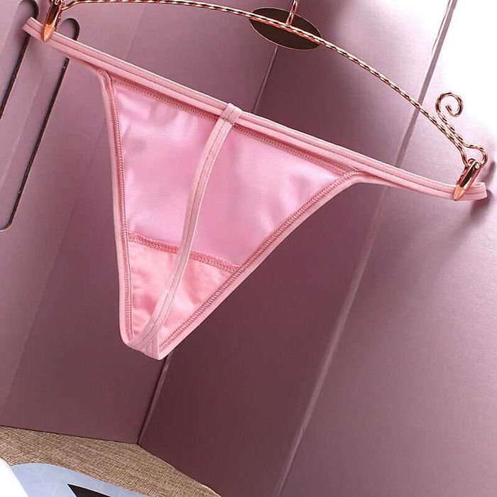 Damskie seksowne majtki G-string Satynowe stringi Niska talia