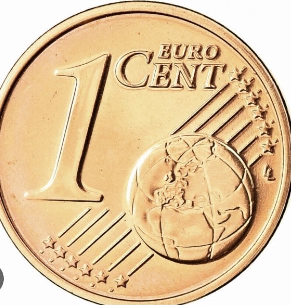 Moeda de 1centino banhada a ouro