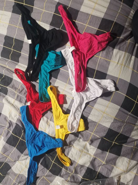 Zestaw 7 sztuk stringi męskie rozmiar M nowe, bawełniane