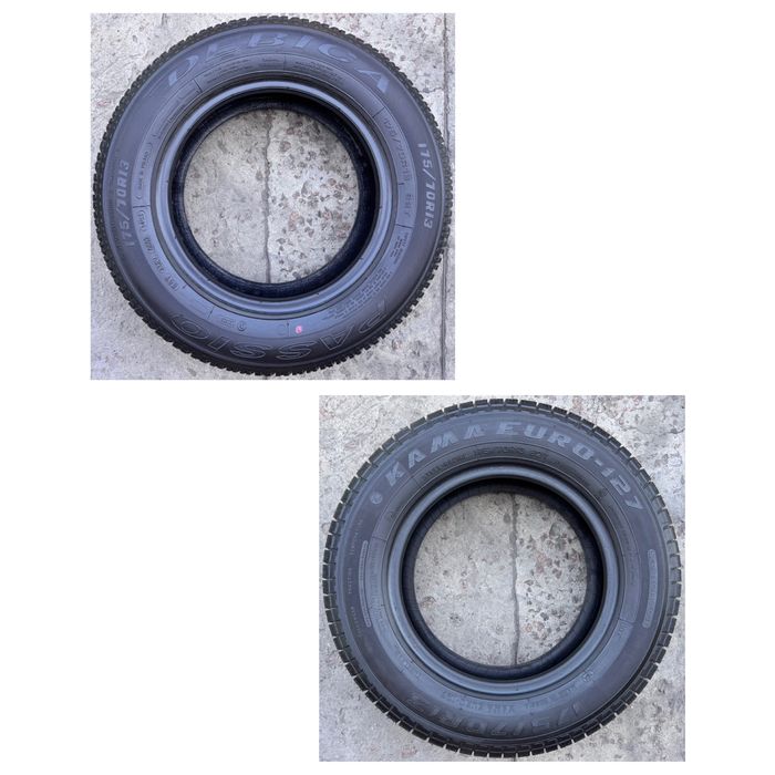 175/70 r13 Debica Passio и KAMA Euro-127 лето (6 мм.) 2 шт. распаровки с запасок