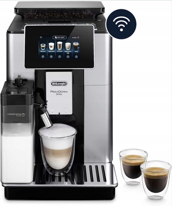 Ekspres do kawy De'Longhi ECAM612.55.SB srebrny 2 filiżanki LatteCrema