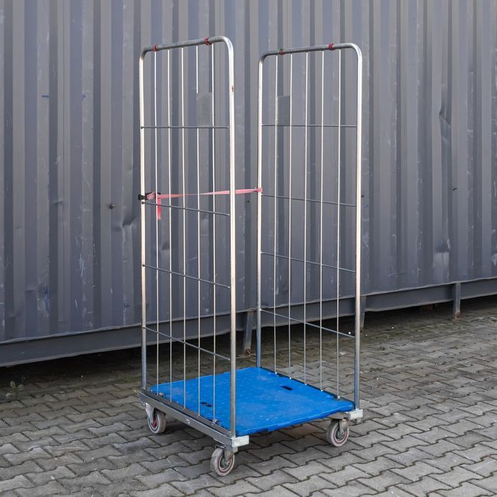 Rollkontener (rollcage, rollbox) wózek siatkowy transportowy niebieski