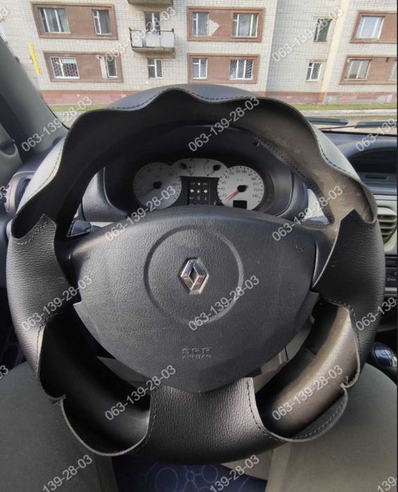 Renault Logan Sandero Symbol Nexia Оплетка Чехол на руль Кожа Каучук