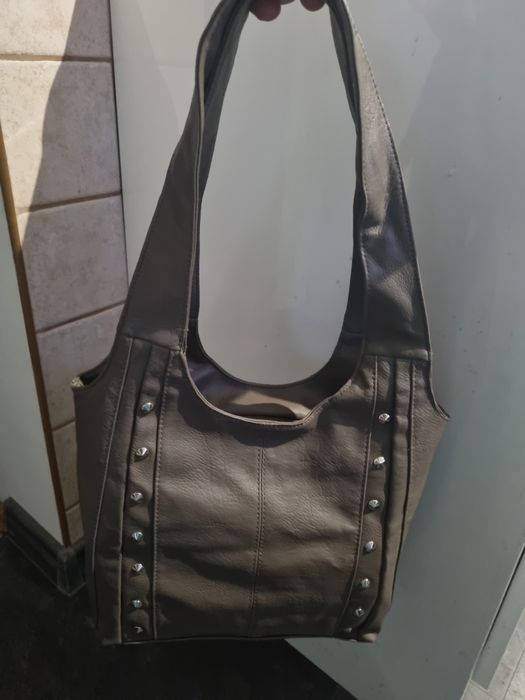 Torebka damska brązowa ćwieki metalowe