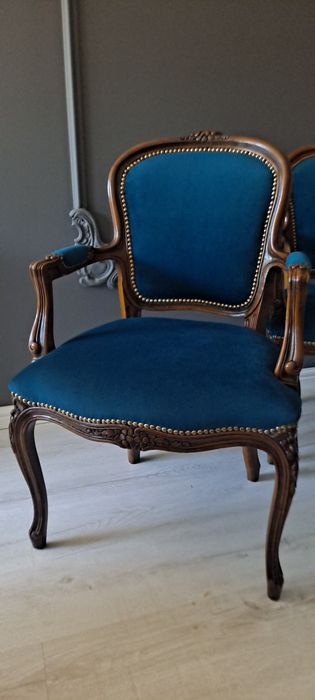 Stylowy fotel turkusowy Ludwik Ludwikowski Loft