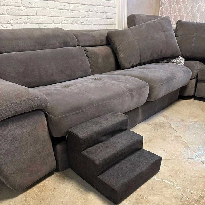 Прикроватные ступеньки для собак "Графит ст вставками" скидки