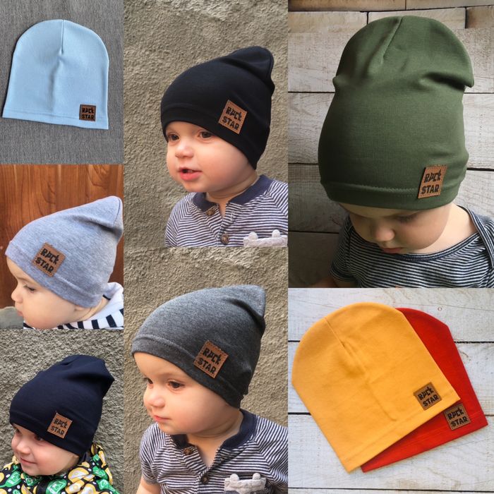 Тонкая трикотажная шапка для мальчика от 1 года 46 48 50 52