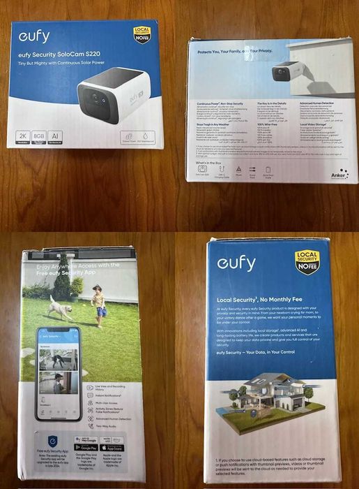 Câmera Eufy SoloCam S220, como nova, na embalagem original com todos os acessórios